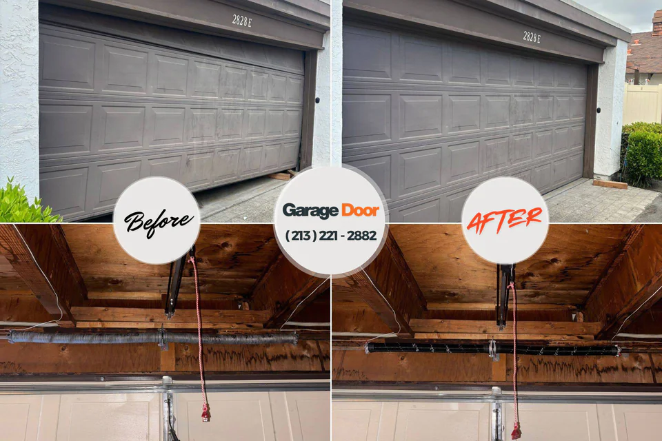 Before and after: garage door repair Fort Lee, VA